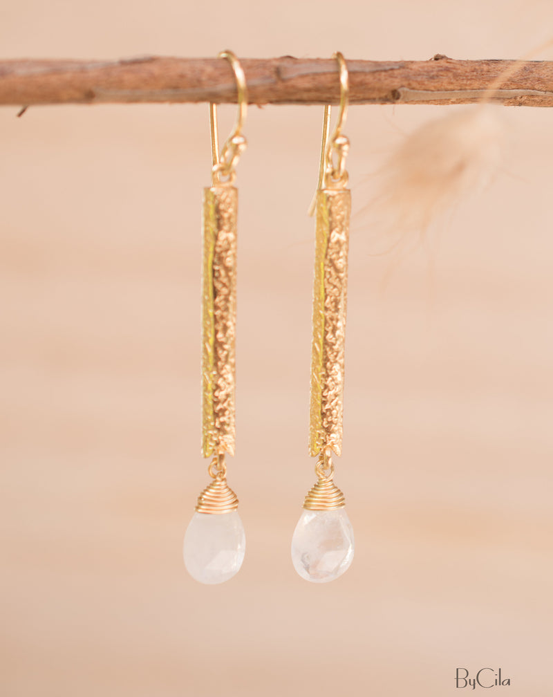 Catarina Earrings * Moonstone * Gold Plated 18k * BJE133