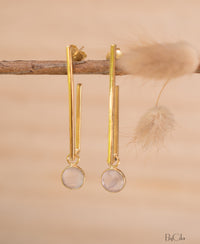 Lorena Earrings * Rose Quartz * Gold Plated 18k * BJE141