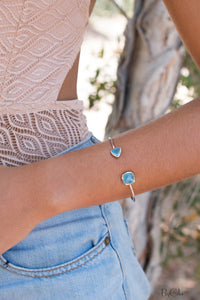 Blue Chalcedony Bangle Bracelet *Gold Plated 18k or Silver Plated* Gemstone * Gypsy * Adjustable * Statement * Stacking * Layering * BJB009B