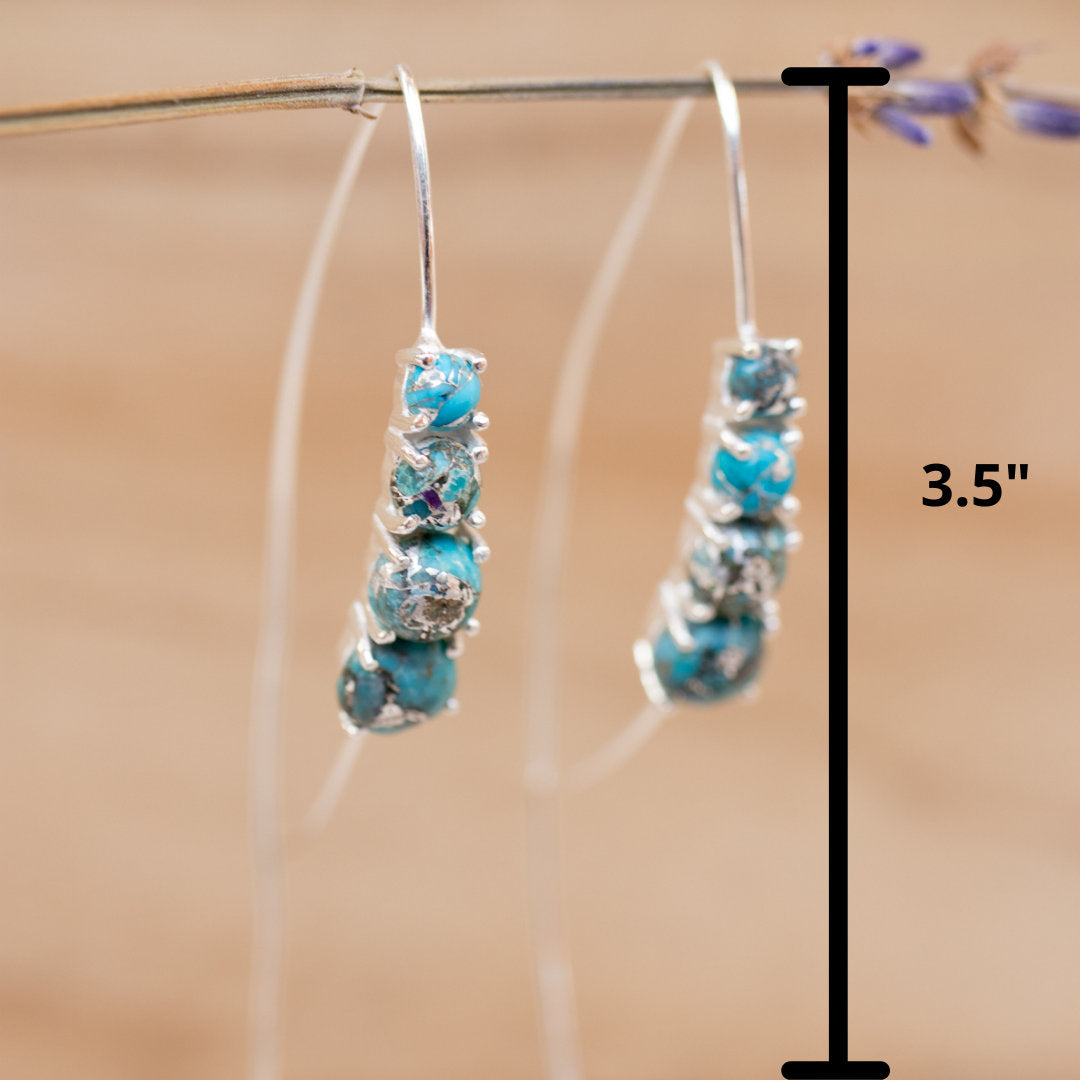 Aja Earrings * Copper Turquoise * Sterling Silver, Rose Gold or Gold Vermei * BJE042B