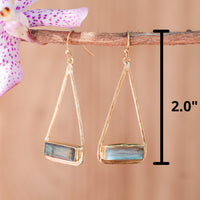 Marina Earrings * Labradorite * Gold Plated 18k or Silver Plated * BJE003A