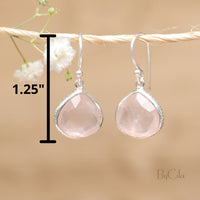 Lihue Earrings * Rose quartz * Gold Plated 18k or Sterling Silver 925 * BJE065A