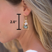 Cleo Earrings * Moonstone, Aqua chalcedony & Labradorite * Gold Plated 18k * BJE100