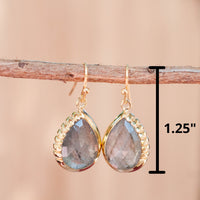 Skye Earrings * Labradorite * Gold Plated 18k * BJE010