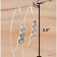 Labradorite Rose Gold, Gold Vermeil or Sterling Silver 925 Threader Earrings * Gemstone * Earrings * Labradorite * Handmade * Boho * BJE044B