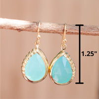 Skye Earrings * Aqua Chalcedony * Gold Plated 18k  * BJE009