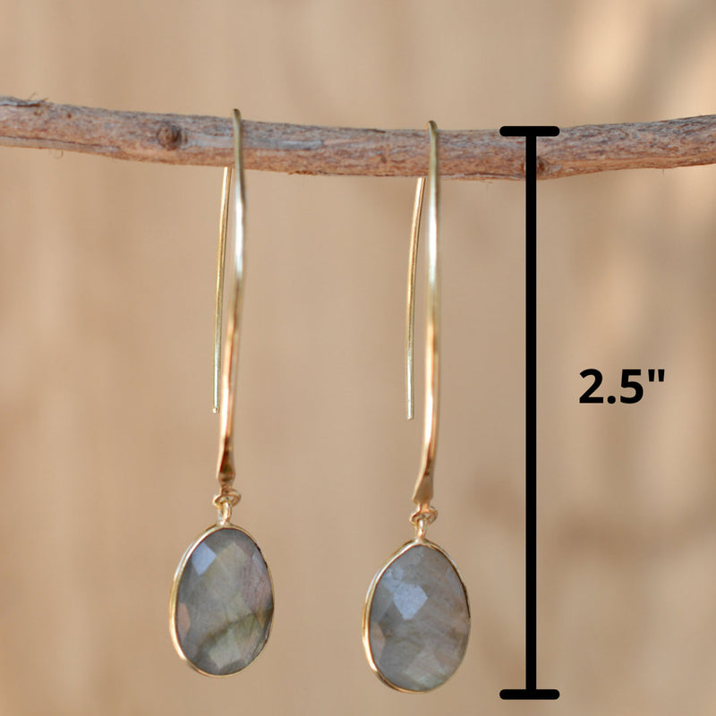 Camila Earrings * Labradorite * Gold Plated 18k * BJE084