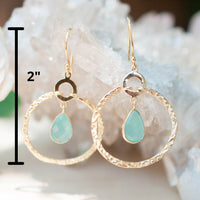 Chloe Earrings * Aqua Chalcedony * Gold Plated 18k * BJE021