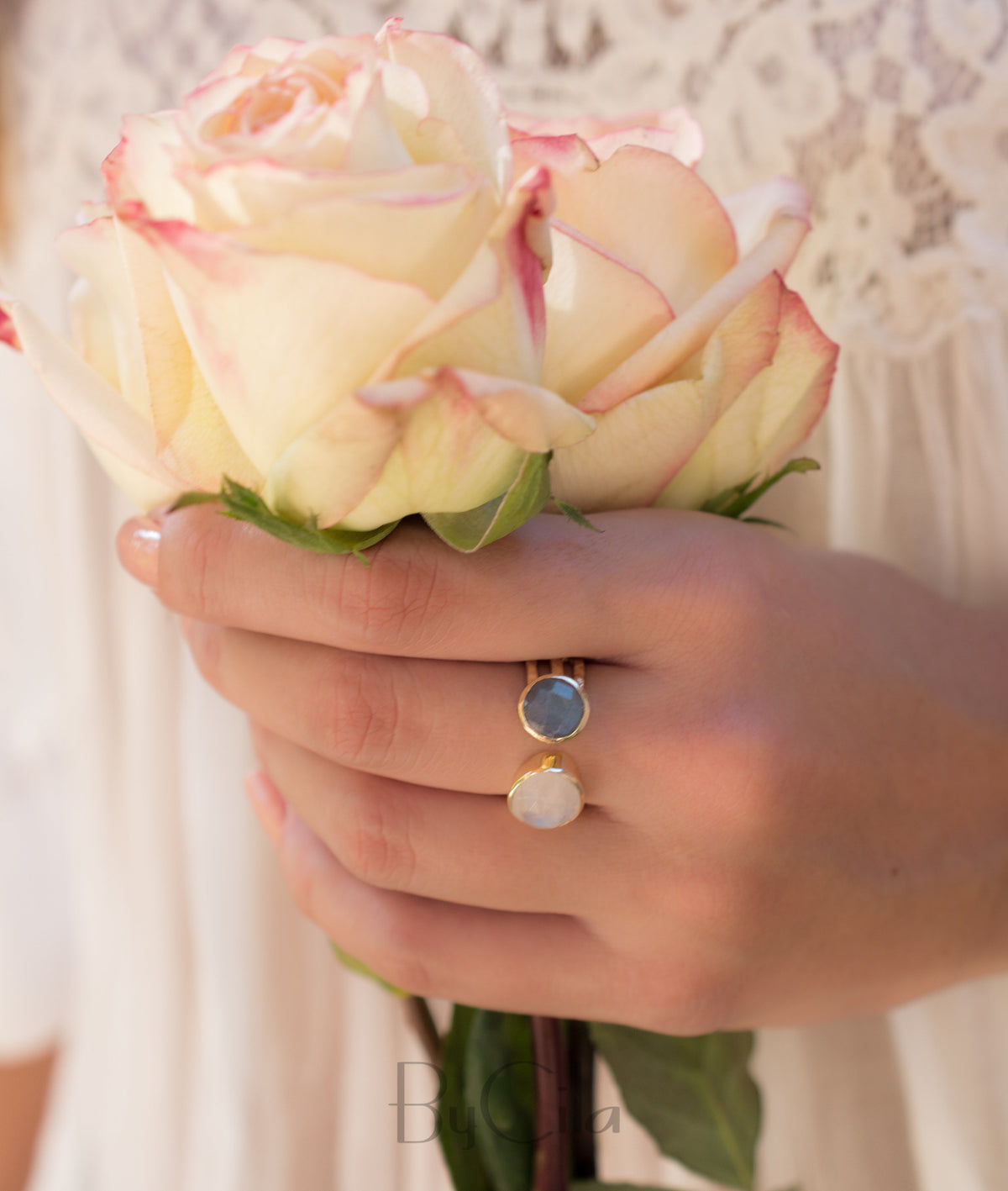 Labradorite Ring * Moonstone Gold Ring * Statement Ring * Gemstone Ring * Pink * Bridal Ring * Wedding Ring * Organic Ring * Natural*BJR089