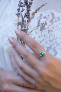 Copper Turquoise Ring * Sterling Silver 925 * Adjustable * Bridal * Wedding * Wrap * Boho * Jewelry *Gemstone *Mermaid *Blue* BJR095