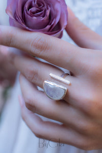 Moonstone Ring * Adjustable Sterling Silver * Statement * Gemstone * Bridal * Wedding * Half Moon * Boho * Bohemian * Handmade * BJR114
