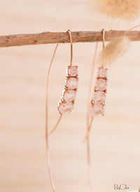 Aja Earrings * Rose Quartz * Gold Vermeil, Rose Gold Vermeil or Sterling Silver 925 * BJE046A