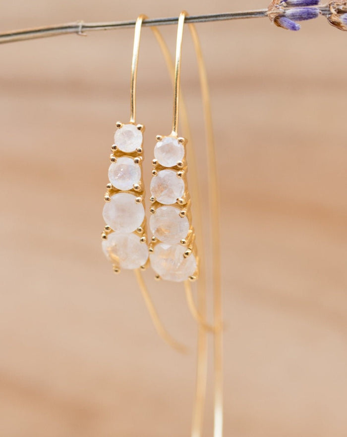 Aja Earrings * Moonstone * Rose Gold, Gold Plated or Sterling Silver * BJE043A