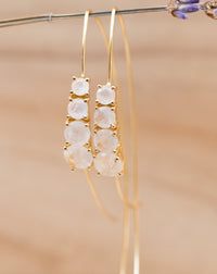 Aja Earrings * Moonstone * Rose Gold, Gold Plated or Sterling Silver * BJE043C