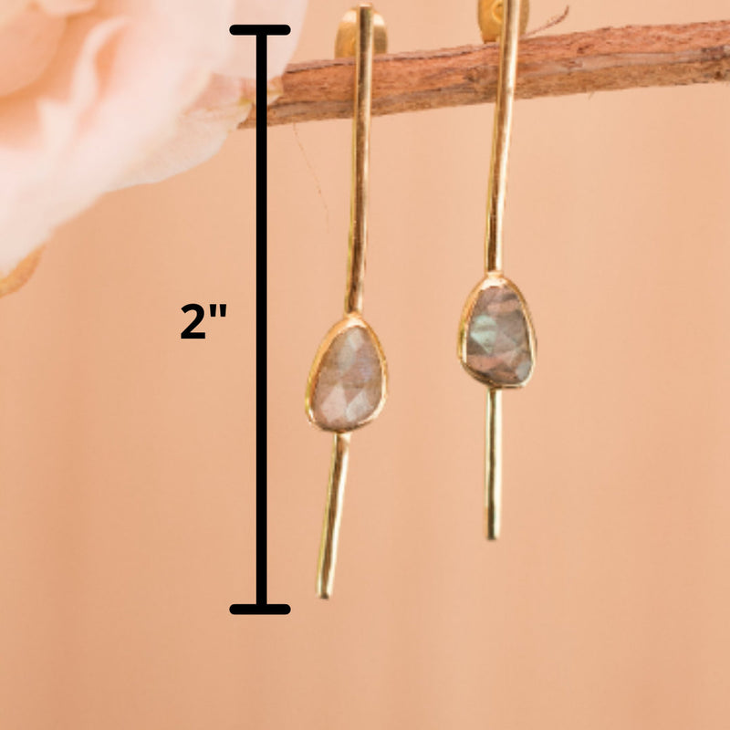 Mirella Earrings * Labradorite * Gold Plated 18k * BJE177