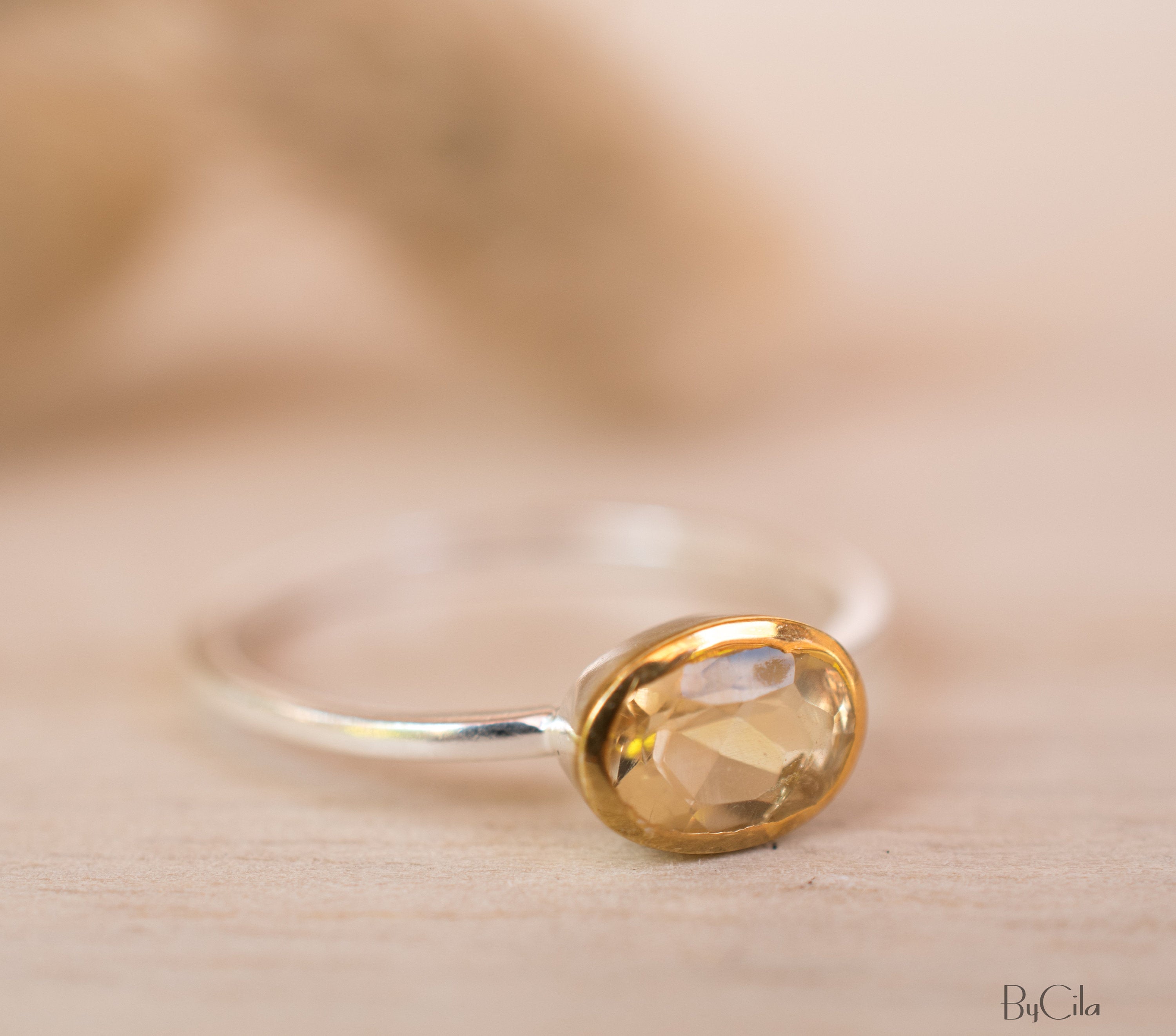 Yellow topaz silver ring hotsell