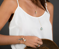 Tammy Y Necklace * Labradorite and Moonstone * Gold Plated 18K * BJN022