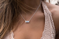 Clara Rectangle Necklace * Moonstone * Gold Vermeil or Sterling Silver 925 or Rose Gold * BJN027A