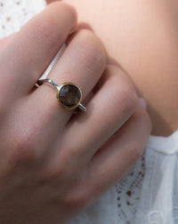 Smoky quartz Square Ring *  Silver Plated * Statement Ring *Gemstone Ring *Bridal Ring *Organic Ring *Natural * BJR167