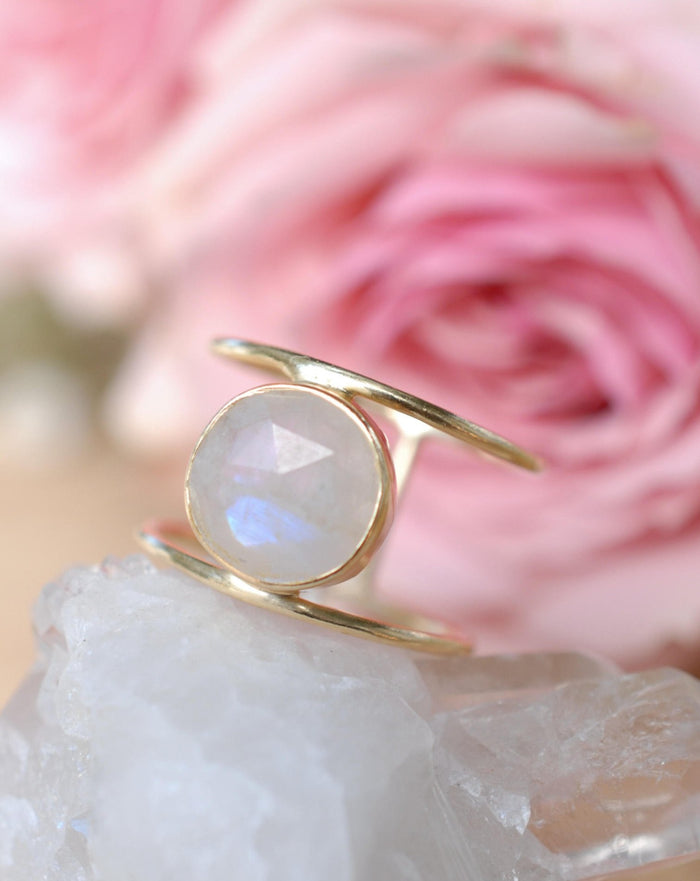 Moonstone Ring * Gold Ring * Statement Ring * Gemstone Ring * Labradorite * Bridal Ring * Wedding Ring * Organic Ring * Natural * BJR007