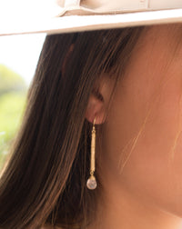 Catarina Earrings * Rose Quartz * Gold Plated 18k * BJE135