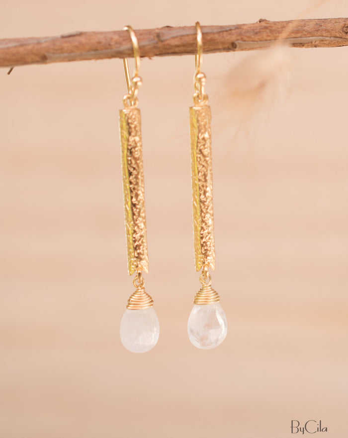 Catarina Earrings * Moonstone * Gold Plated 18k * BJE133