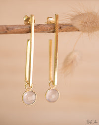 Lorena Earrings * Rose Quartz * Gold Plated 18k * BJE141