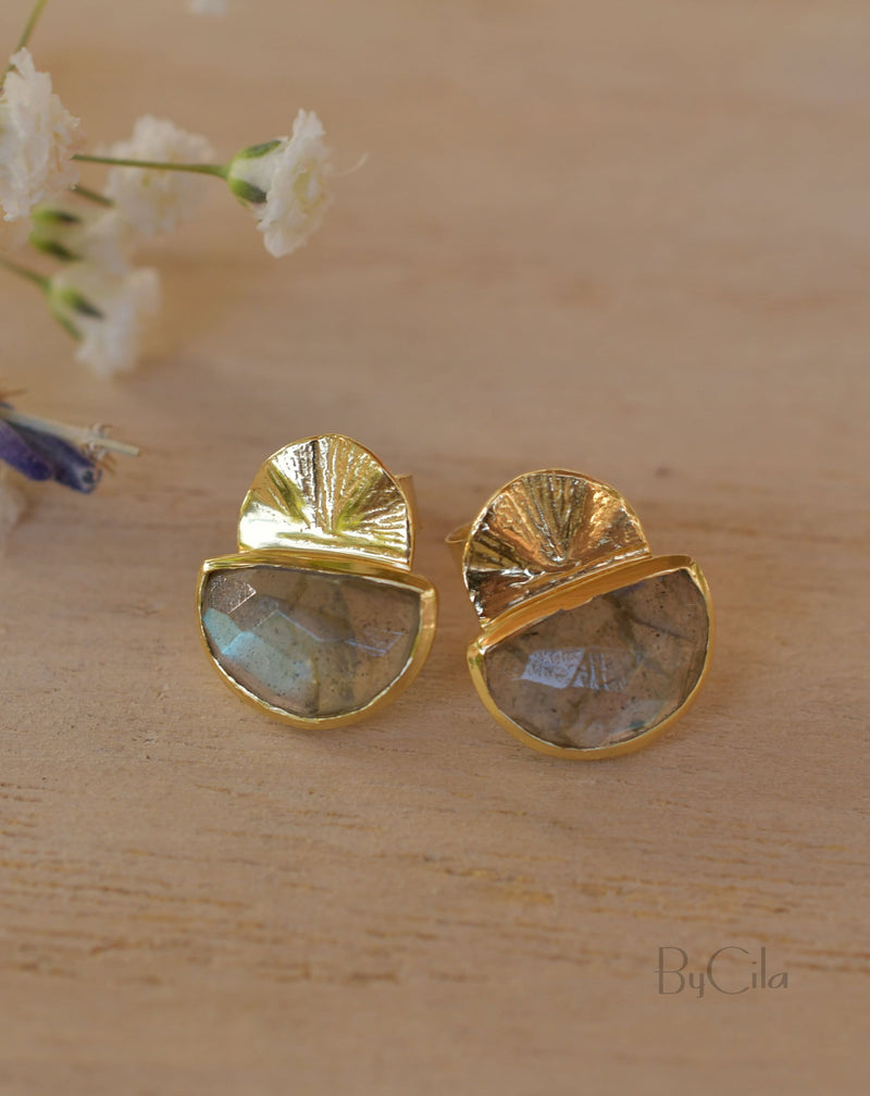 Bellinha Earrings * Labradorite * Gold Plated 18k * BJE157A