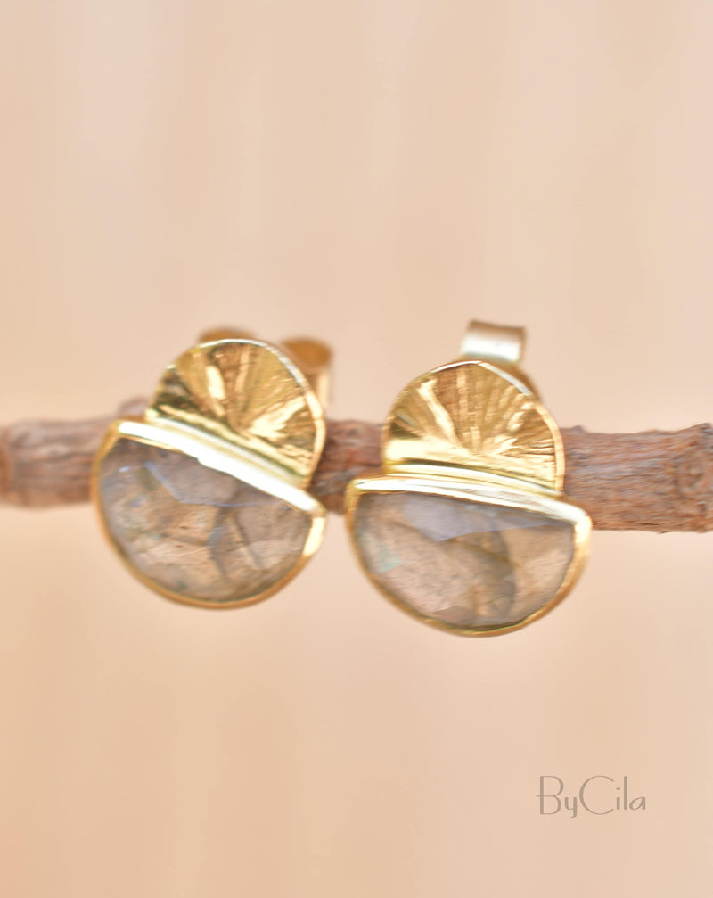 Bellinha Earrings * Labradorite * Gold Plated 18k * BJE157A