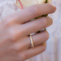 14K Yellow Gold Diamond Ring * Hammered * Diamond * Engagement Ring * Unique * Organic * Boho chic * Diamond Ring *Modern *Gold Band BJRG004