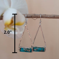 Marina Earrings * Copper Turquoise * Gold Plated 18k, Silver Plated or Rose Gold Plated * BJE002A