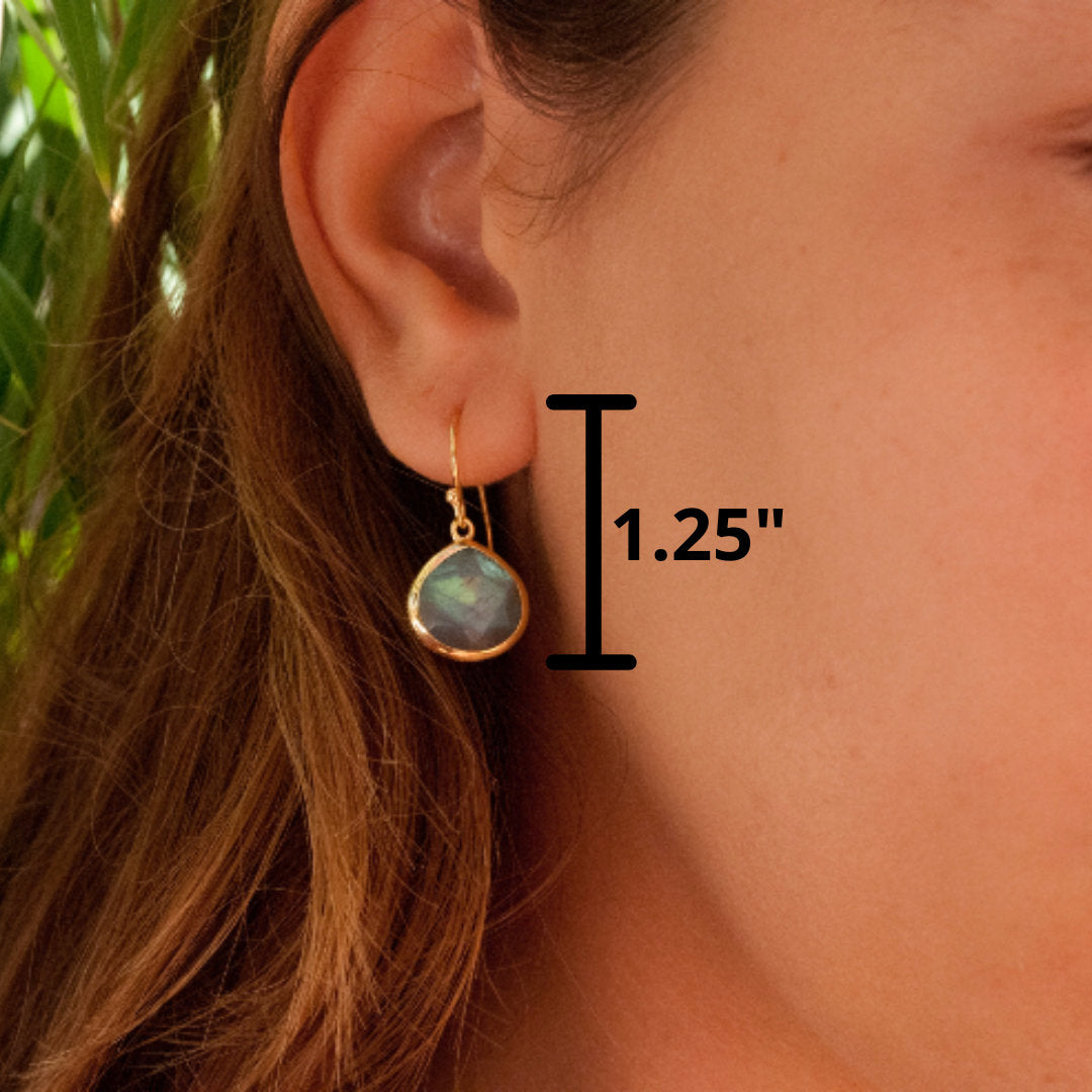 Lihue Earrings * Labradorite * Gold Plated 18k or Sterling Silver 925 * BJE062A