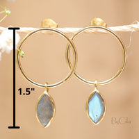 Agatha Earrings * Labradorite * Gold Plated, Silver Plated or Rose Gold Plated * BJE079A