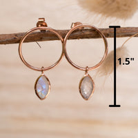Agatha Earrings * Moonstone * Rose Gold Plated, Gold Plated 18k or Silver Plated * BJE080C
