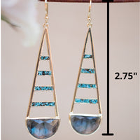 Giuliana Earrings * Labradorite and Copper Turquoise * Gold Plated 18k * BJE112