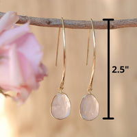 Camila Earrings * Rose Quartz * Gold Plated 18k * BJE083