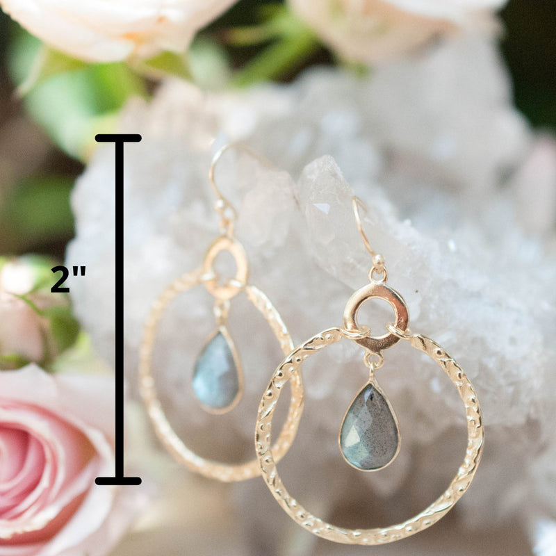 Chloe Earrings * Labradorite * Gold Plated 18k * BJE020