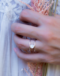 Moonstone Ring *  Sterling Silver* Double band * Statement* Gemstone *Bridesmaid *Natural* Handmade *Gift For Her *BJR031