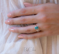 Copper Turquoise Ring * Sterling Silver 925 * Adjustable * Bridal * Wedding * Wrap * Boho * Jewelry *Gemstone *Mermaid *Blue* BJR095