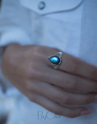 Tear Drop Labradorite Ring * Sterling Silver 925 * Handmade * Gemstone * Jewelry *Boho *Bohemian *Statement *Hippie * Gift for her BJR190