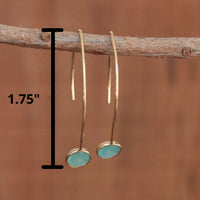 Diana Earrings * Aqua Chalcedony * Gold Vermeil * BJE049