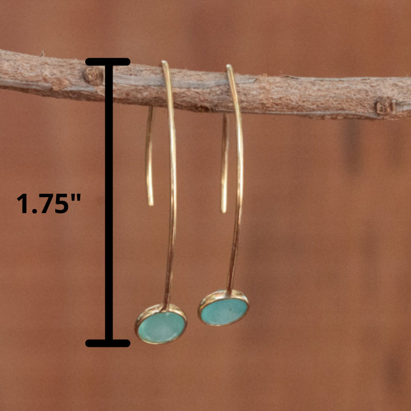 Diana Earrings * Aqua Chalcedony * Gold Vermeil * BJE049