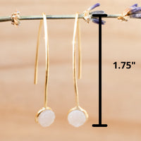 Diana Earrings * White Druzy * Gold Vermeil * BJE050