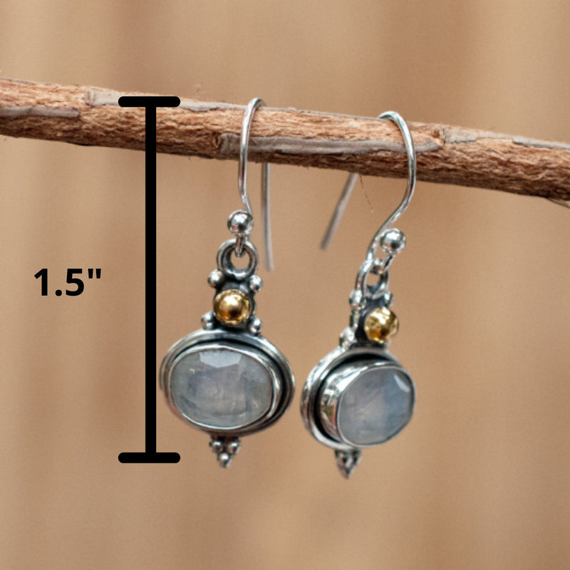 Blue Chalcedony Earrings Sterling Silver 925 * Gemstone * Dangle * Jewelry *Handmade* Bycila *Gift *Statement *Boho  Bohemian BJE036
