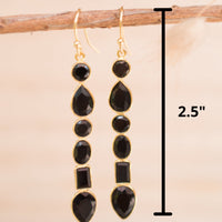 Clarice Earrings * Black Onyx * Gold Plated 18K * BJE126