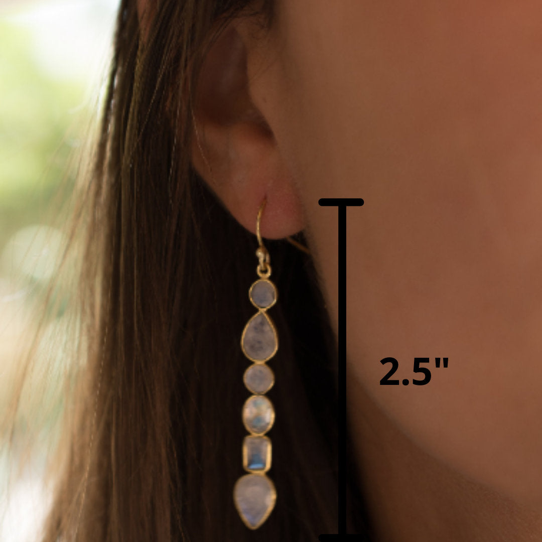 Clarice Earrings * Moonstone * Gold Plated 18k * BJE124