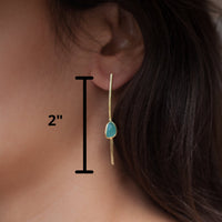 Mirella Earrings * Aqua Chalcedony * Gold Plated 18k * BJE180