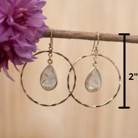 Layse Earrings * Rutilated Quartz * Gold * BJE136