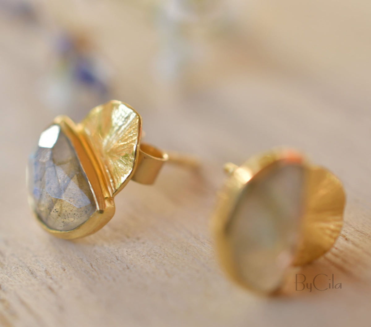 Bellinha Earrings * Labradorite * Gold Plated 18k * BJE157A