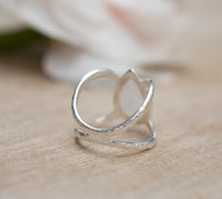Moonstone Ring * Hammered Band * Sterling Silver Ring * Statement Ring * Gemstone Ring* white * Wedding Ring * Organic Ring * Natural*BJR143